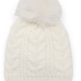 Beanie - Cream Pom Pom