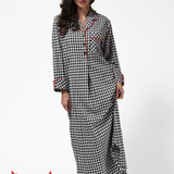 1003 / Woman's Long Flannel Nightshirt / Small Buffalo Check