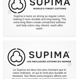 Supima branding and cotton quality information on a white background