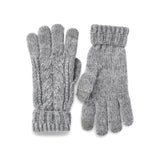 Cable Knit Gloves- Grey
