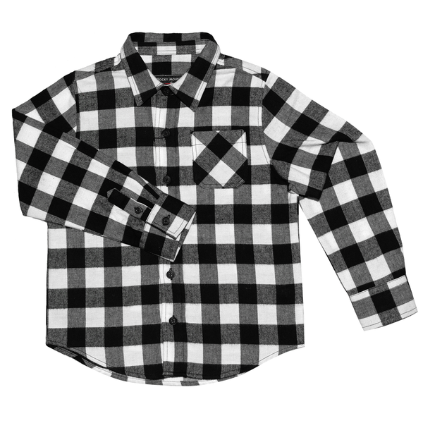 Toddlers Black and White Buffalo Check Flannel