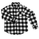 Toddlers Black and White Buffalo Check Flannel Shirt