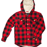 Kids Sherpa Jacket in Red Black