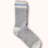 Ladies Colour Block Wool Socks - Grey and Light Blue