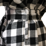 ORDER NOW: Unisex Kimono Flannel Robe in Black & White Buffalo Check
