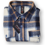 Brush Flannel Shacket /  Blue & Caramel Plaid