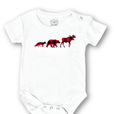 Baby White and Red 3 Animal Onesie