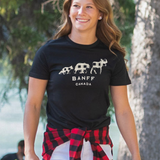 Ladies Long Fitted Black 3 Animals with Banff T-Shirt