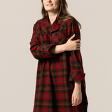 1001 / Woman's Knee Length Flannel Nightshirt in Maple Leaf Tartan Made In Canada