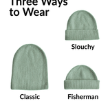 Mint CashWool Fold Over Beanie