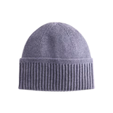 Classic Ribbed Cable Trim Beanie - Grey