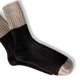 Wool Colorful Crew Socks - Black / Grey