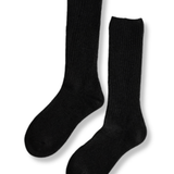 Wool Mid-Calf Socks - Black