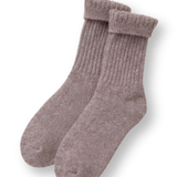 Wool Ribbed Crew Socks - Dried Lavender