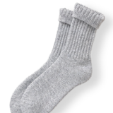 Wool Ribbed Crew Socks - Grey