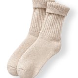 Wool Ribbed Crew Socks - Ivory
