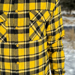 Mens Black and Yellow Canadian Flannel Plaid Shirt