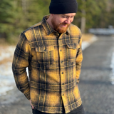 Brush Flannel Shacket / Gold Black Plaid
