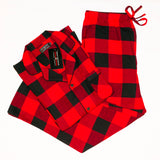 Mens 2pc. Flannel Pyjama / Red and Black Buffalo Check