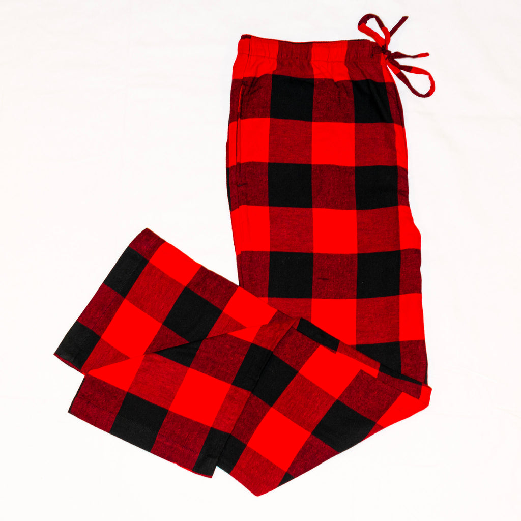 Mens 2pc. Flannel Pyjama / Red and Black Buffalo Check