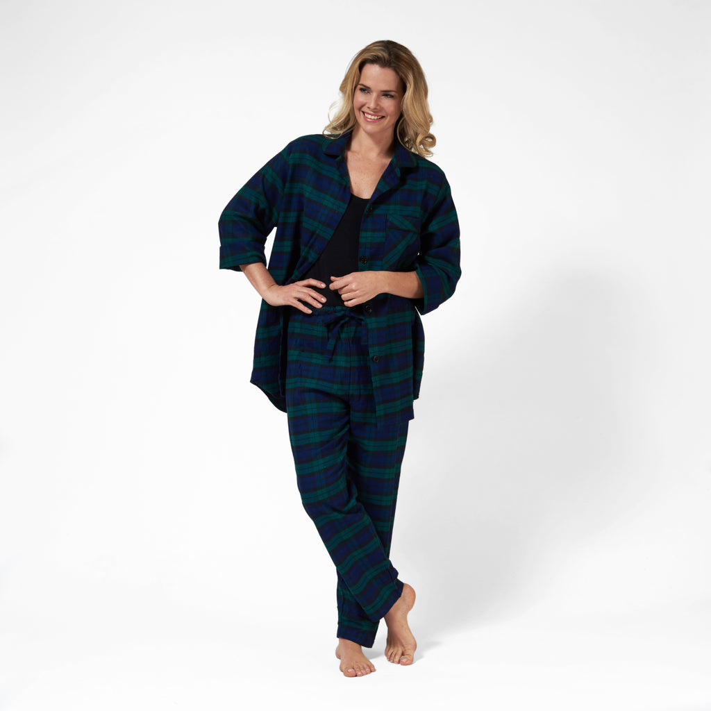 115/ Easy Fit 2 Pc. Flannel Pyjamas / Black Watch Tartan – Rocky