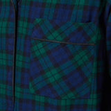 Rocky Mountain Flannel Long Flannel Nightshirt in Black Watch Pocket View. Made in Canada