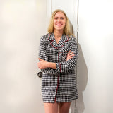 105 / Woman's Classic Flannel Nightshirt / Small Black Check with Loon