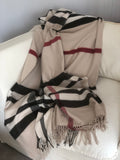 Blanket Throw in Light Beige