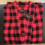 Kimono Flannel Robe in Red Buffalo Check