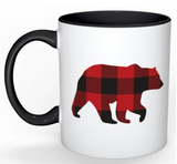 Mug in Red Black Buffalo Check / Bear