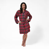 Rocky Mountain Flannel Knee Length Flannel Nightshirt in Royal Stewart Tartan Front View