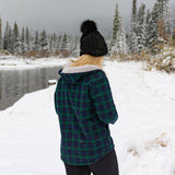Flannel Sherpa Hooded Jacket in Blackwatch Tartan