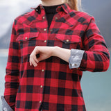 612 Womens Snap Flannel Shirt in Red Black Buffalo Check