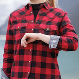 612 Woman's Snap Flannel Shirt in Red Black Buffalo Check