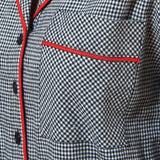 Rocky Mountain Flannel Houndstooth Flannel Knee Length Nightshirt with Red Braid Cord Pocket View