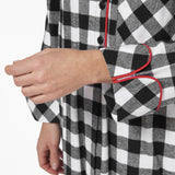 Rocky Mountain Flannel Knee-Length Flannel Nighshirt in Large Buffalo Check Cuff Sleeve View