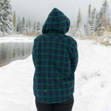Flannel Sherpa Hooded Jacket in Blackwatch Tartan