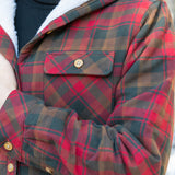 Flannel Sherpa Hooded Jacket in Maple Leaf Tartan