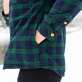 Flannel Sherpa Hooded Jacket in Blackwatch Tartan