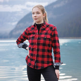 612 Womens Snap Flannel Shirt in Red Black Buffalo Check
