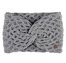 Cabel Knit Headband Mid Grey