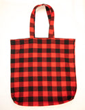Flannel Tote Bag In Small Red Black Buffalo Check