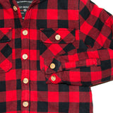 Kids Sherpa Jacket in Red Black