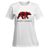 Ladies Red Bear T-Shirt With Banff Canada