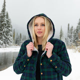 Flannel Sherpa Hooded Jacket in Blackwatch Tartan