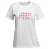 Ladies Long Fit Pink Bear T-Shirt