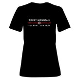 Ladies Long Fit Rocky Mountain Flannel Company T-shirt in Black