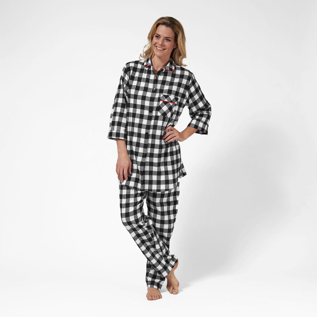 Rocky Mountain Flannel Easy Fit 2 Pc. Flannel Pyjamas in Large Buffalo Check Front View