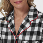 Rocky Mountain Flannel Long Flannel Nightshirt in Large Buffalo Check Neckline View