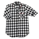 115 / Woman's Easy Fit Flannel Nightshirt / Large Black/White Buffalo Check